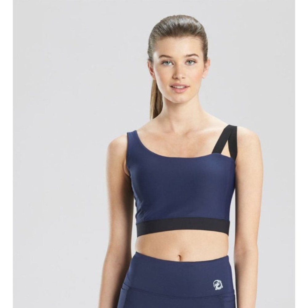 Josie Natori Women's Small Active Solstice Asymmetrical Cropped Cami Top